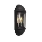 Ansell LED Luz de pared Latina Mitad Linterna Negro - Apta para E27 hasta 42W | IP65